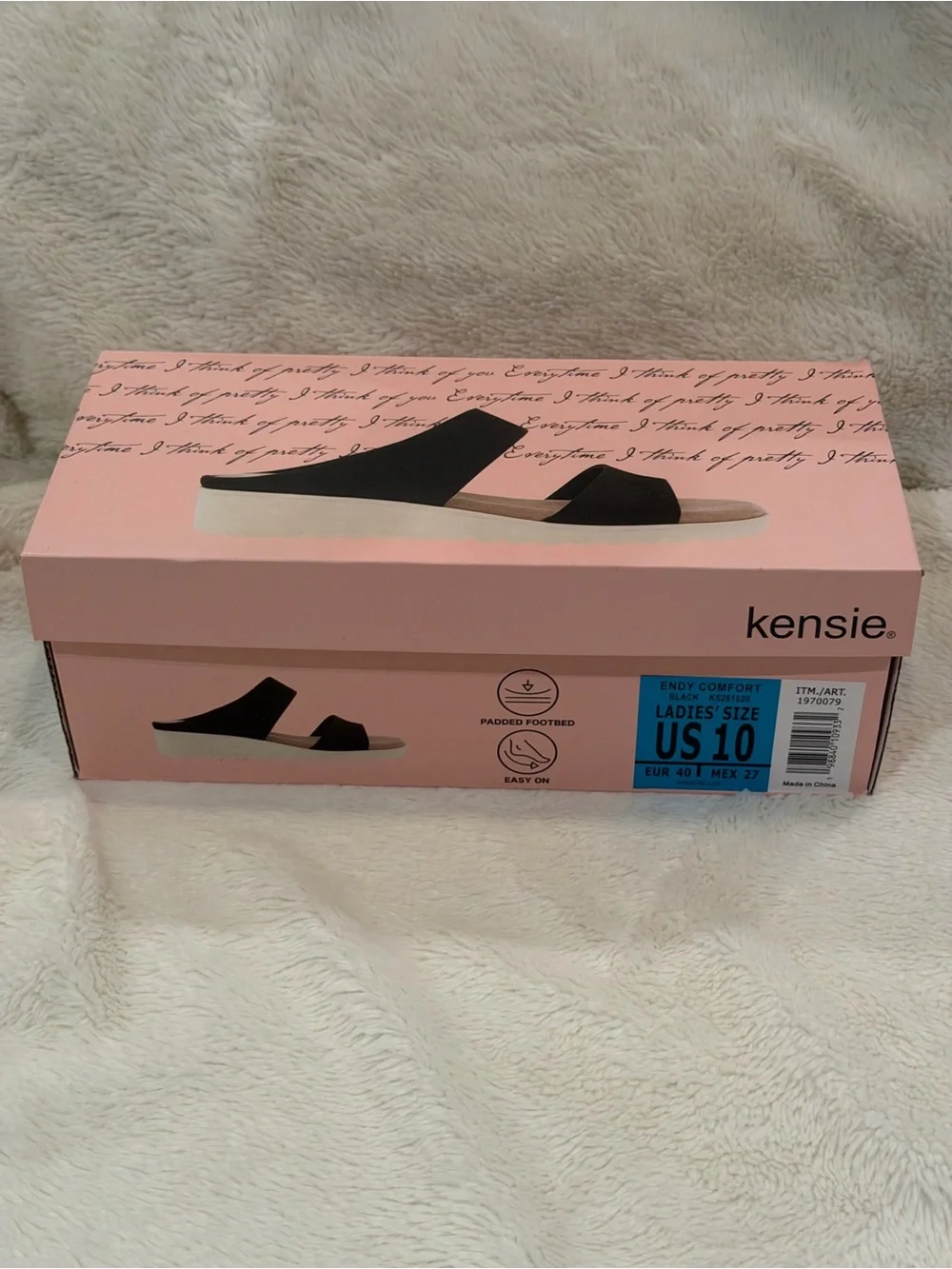 NWT Kensie Black Women’s Slide Sandals Comfortable Everyday Style